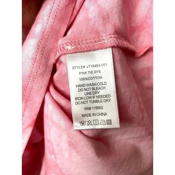 Pink tie dye boxy crop top large - Picture 3 of 4